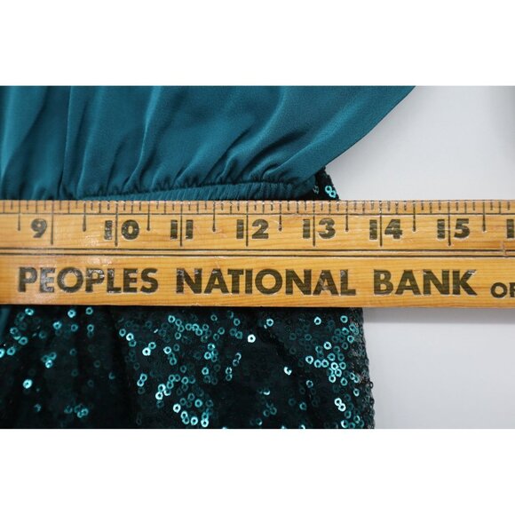 NWT Teal Emery Rose Sequin Romper With Short Dolman Sleeves & Tie Waist - Size M - Picture 8 of 11